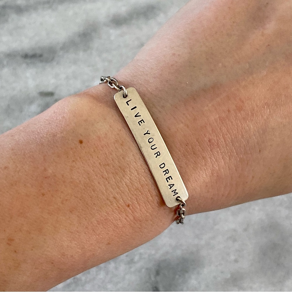 *LIVE YOUR DREAM* Sterling ID bracelet